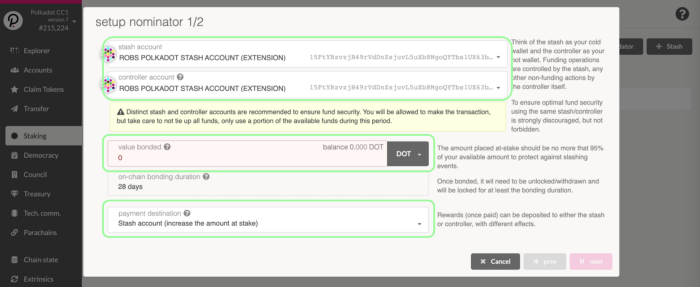 Hướng dẫn staking DOT của Polkadot