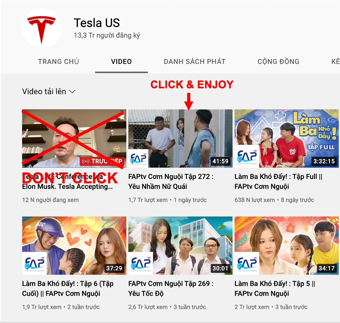 Kênh YouTube của FAPTV bị hack