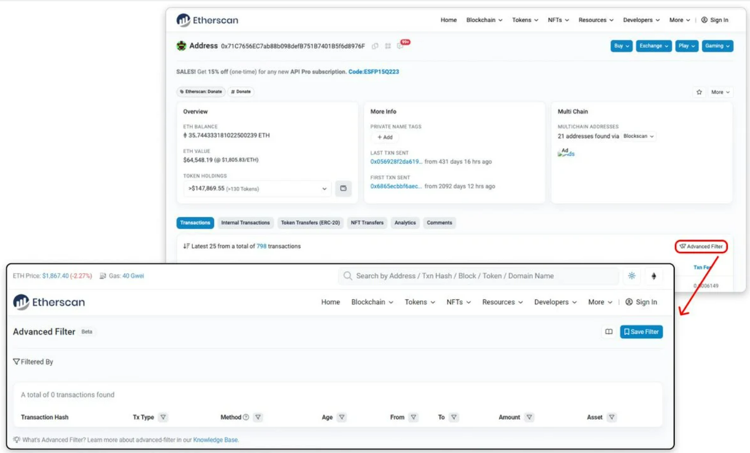 Etherscan ra mắt bộ lọc để khám phá blockchain Ethereum nâng cao