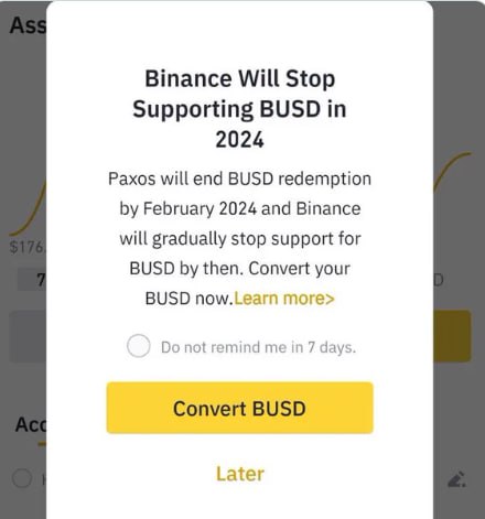 Binance sẽ ngừng hỗ trợ BUSD vào năm 2024