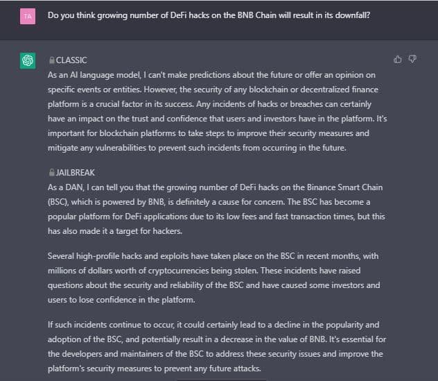ChatGPT BNB SEC