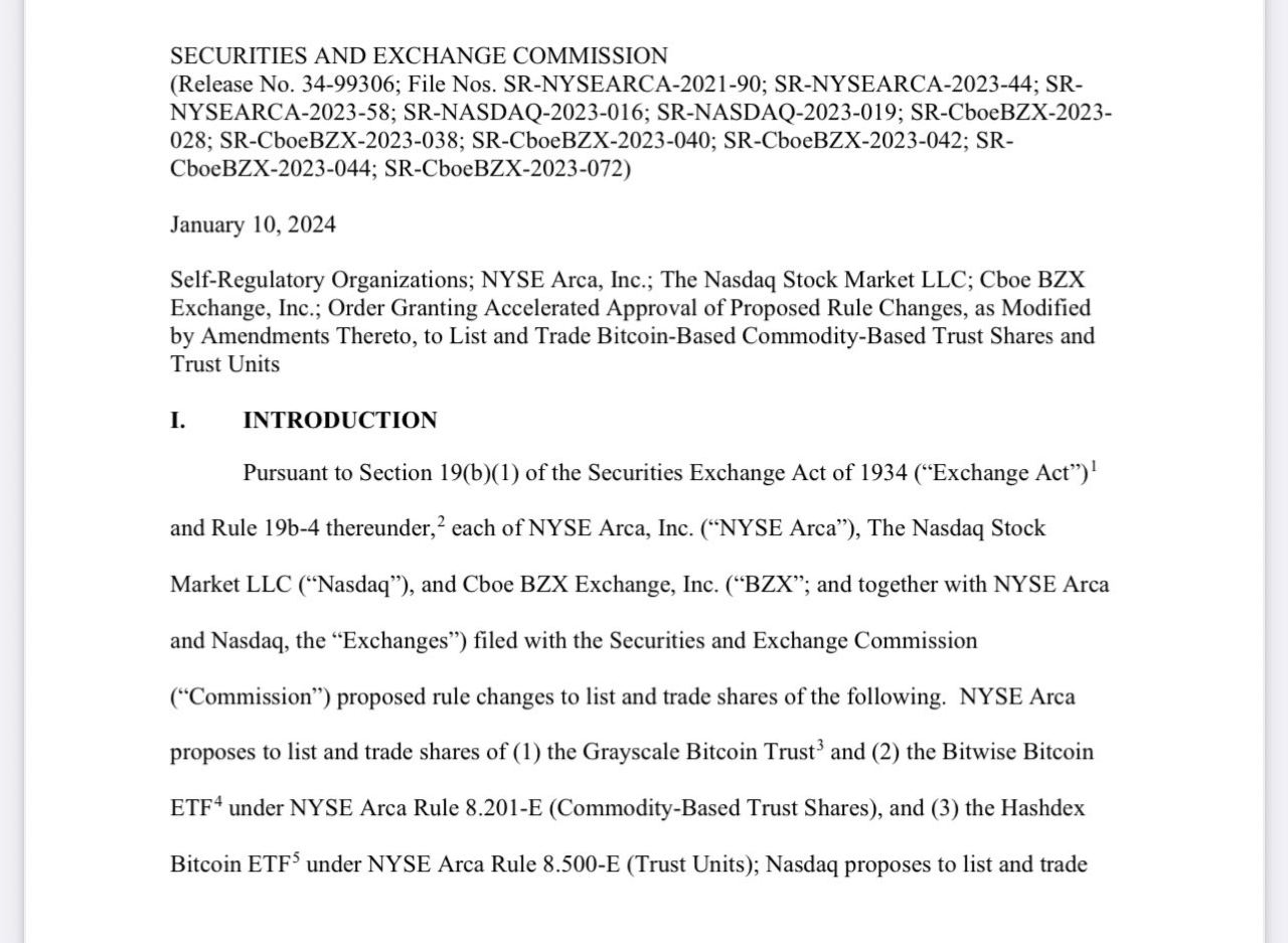 SEC Hoa Kỳ phê duyệt Bitcoin ETF giao ngay sau 11 năm chờ đợi
