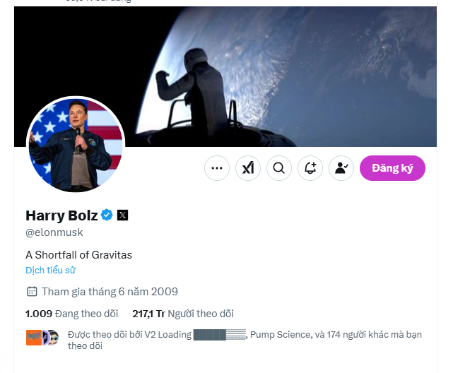 Giá Token HARRYBOLZ tăng 3.000% sau khi Elon Musk đổi tên thành Harry Bōlz trên X