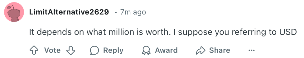 Redditor tranh luận về khoảnh khắc Bitcoin đạt triệu đô