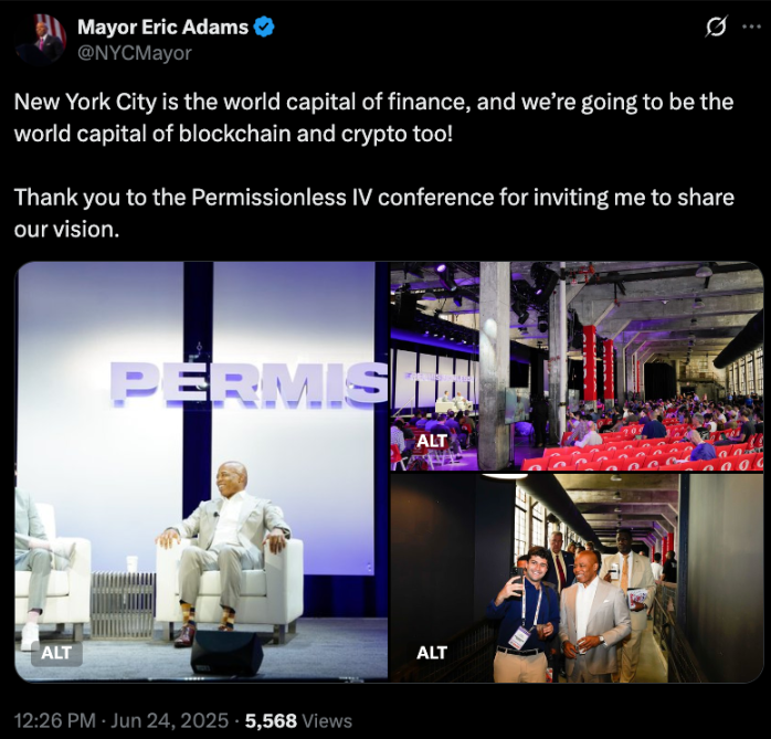 Thị trưởng New York công bố kế hoạch tiền điện tử trong bối cảnh cuộc bầu cử sơ bộ của đảng Dân chủ