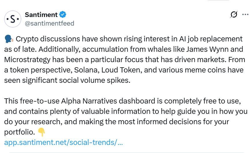 Mạng xã hội tiền điện tử chứng kiến sự quan tâm ngày càng tăng đối với việc AI chiếm việc làm