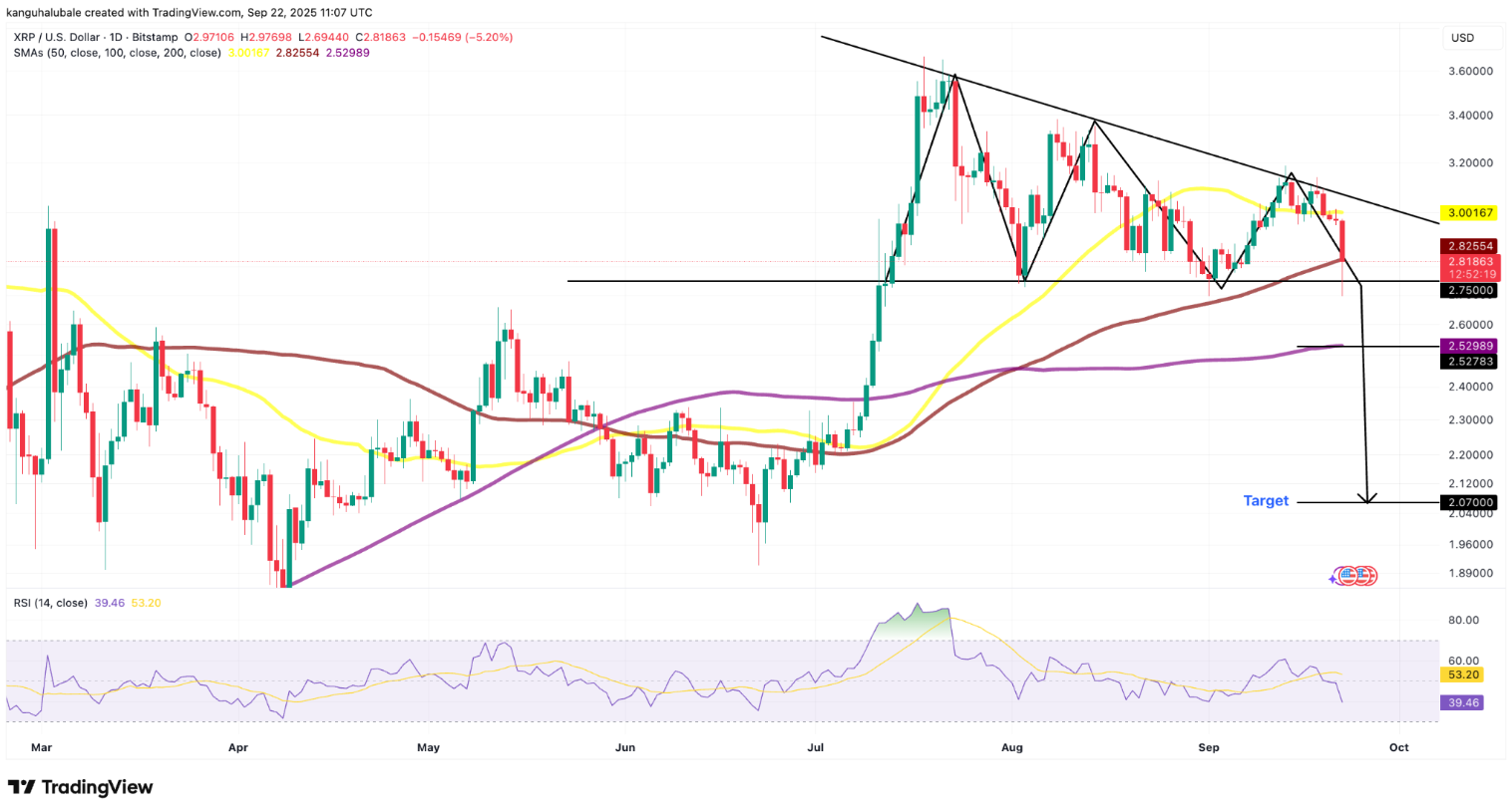 Giá XRP sẽ về đâu sau khi mất mốc hỗ trợ 3 đô la?