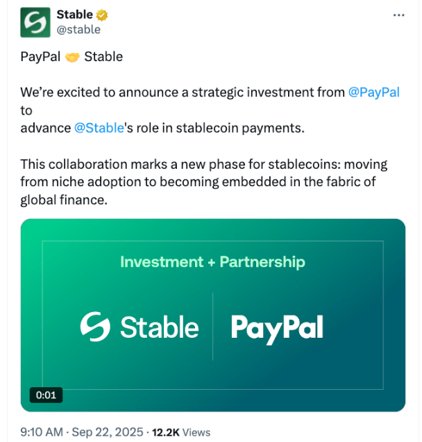 Stable được Bitfinex hỗ trợ tích hợp stablecoin PYUSD của PayPal