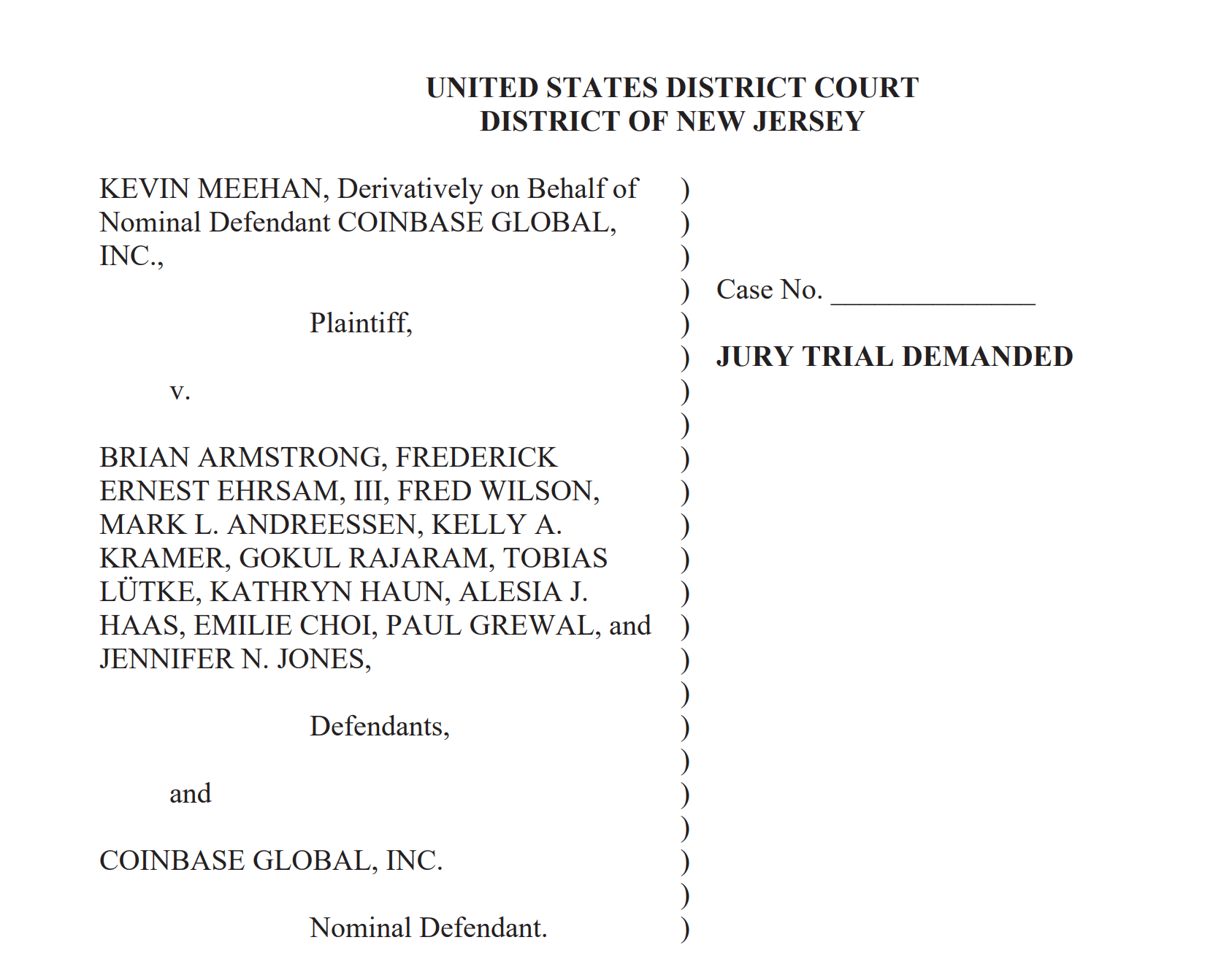 Các lãnh đạo Coinbase đối mặt với vụ kiện mới đòi bồi thường thiệt hại và thu hồi lợi nhuận nội bộ