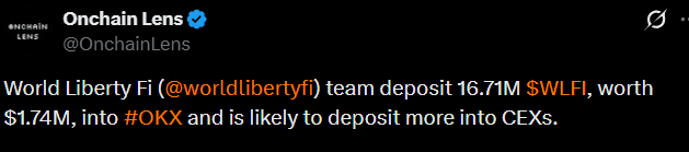 Vì sao WLFI có nguy cơ giảm 25% khi team bán ra 1,74 triệu đô la token?