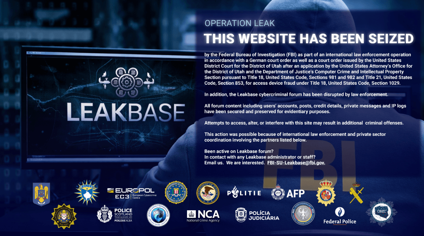 Europol và FBI xóa sạch diễn đàn tội phạm mạng lớn LeakBase khỏi internet