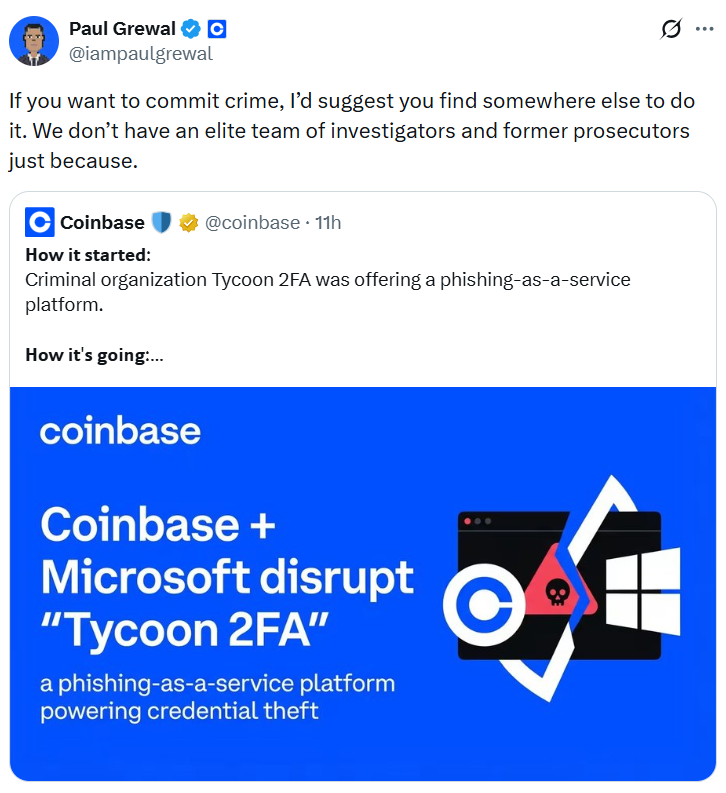 Coinbase, Microsoft và Europol triệt phá dịch vụ lừa đảo qua email ‘Tycoon 2FA’